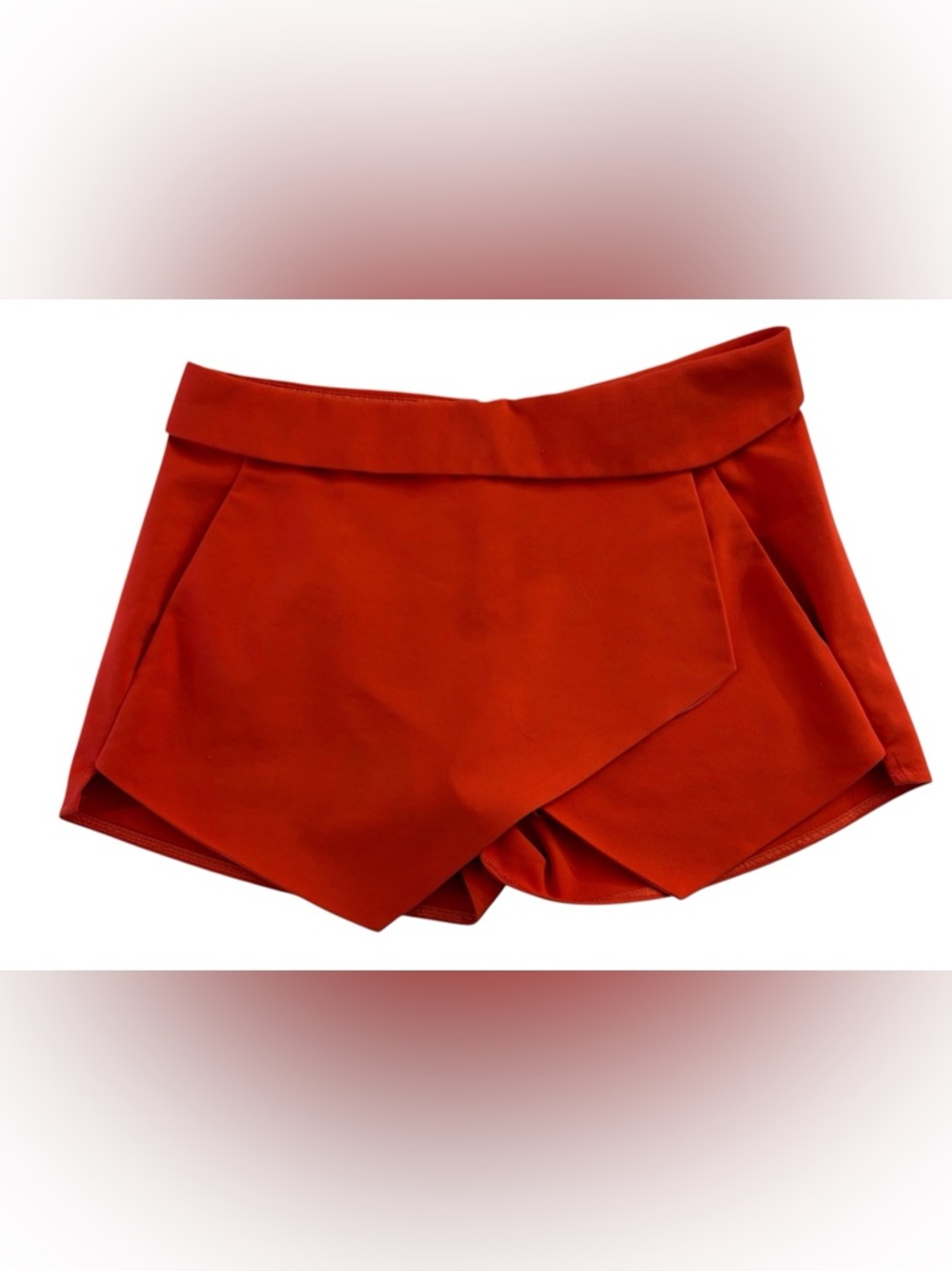 ZARA Orange High-Waisted Wrap Skort with Pockets Women’s Size Small